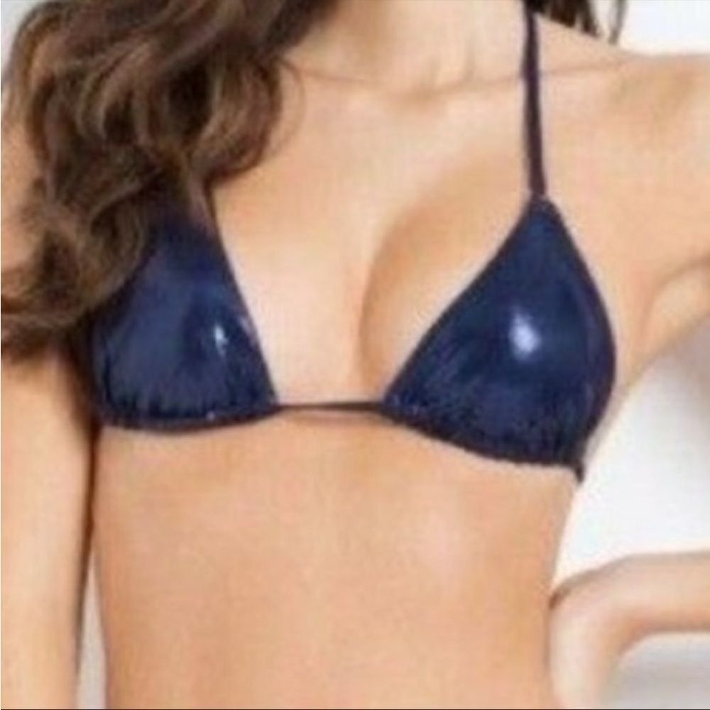 L'‎ Agent Provocateur Sevilla Navy Triangle Bikini Top Sz S NWT